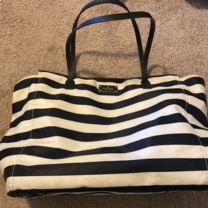 Kate Spade Nylon navy and white stripe purse
